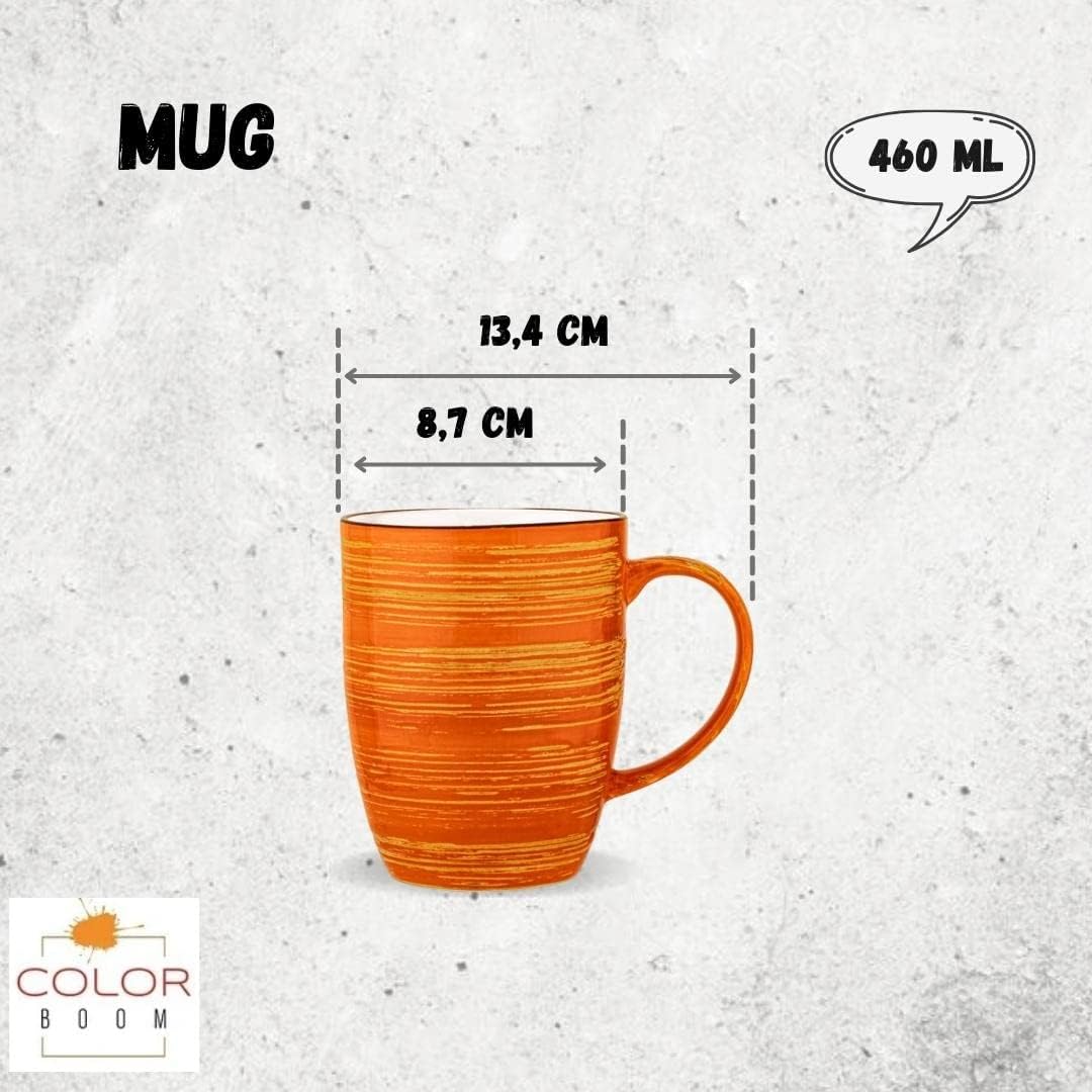 Wilmax Orange Porcelain Mugs 460ml - 6-piece WL-669337/A6