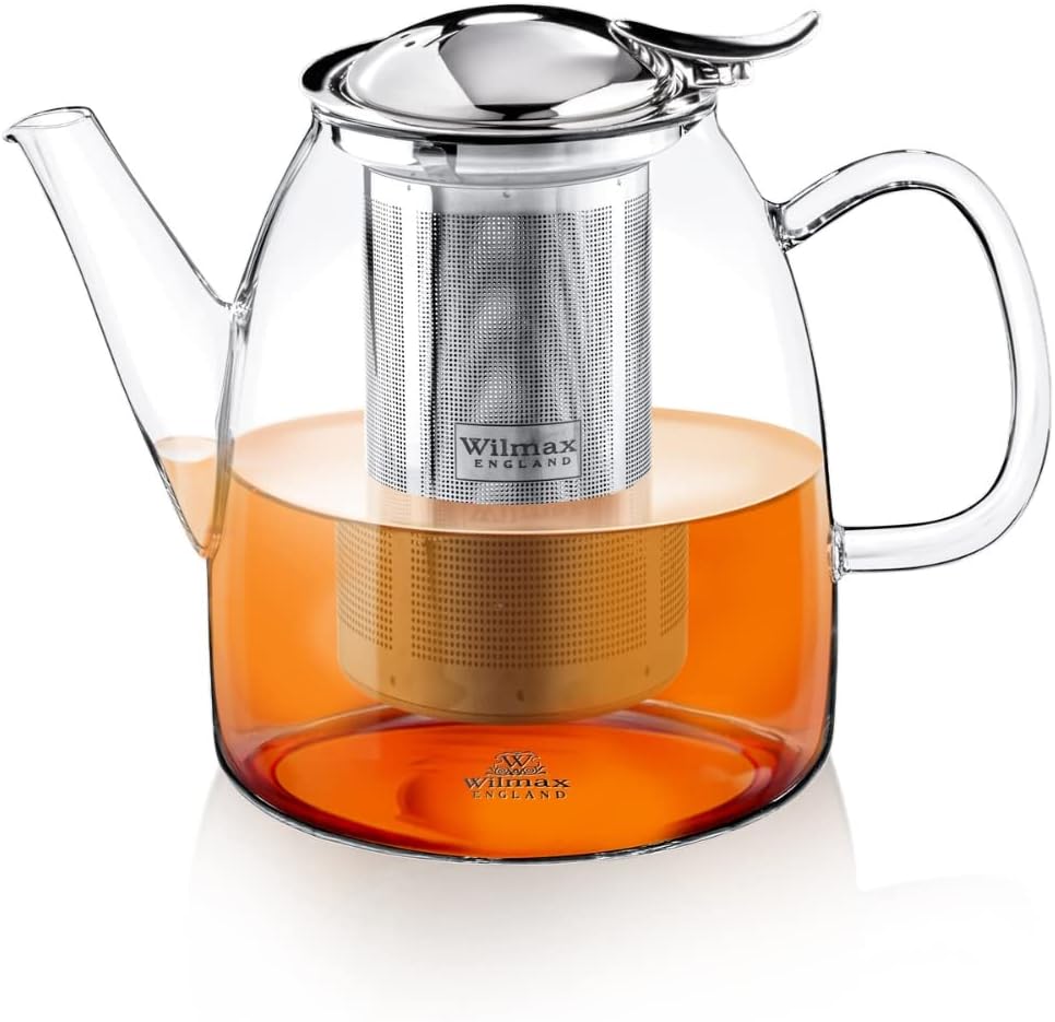 Wilmax Theepot 950 ml Borosilicaatglas RVS WL-888808/A