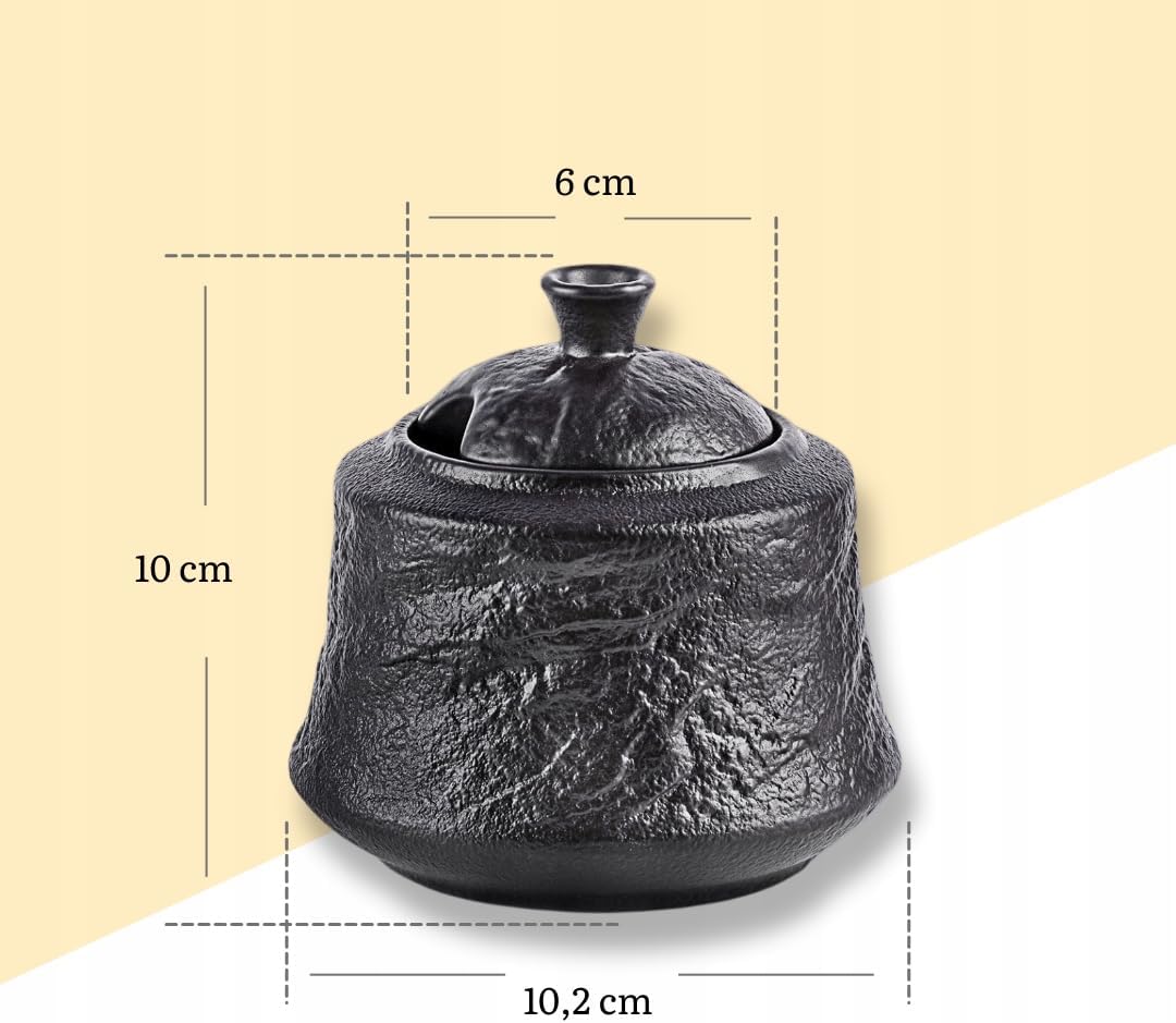 Suikerpot Porselein Zwart 280 ml – WL-661160/A