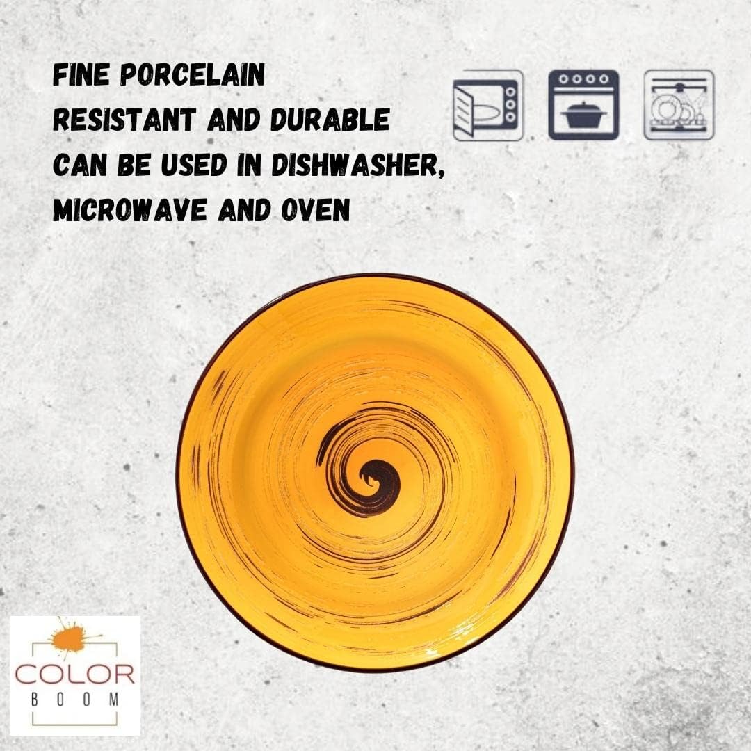 Wilmax Tiefer Porzellanteller 350 ml, Gelb, Ø 25,5 cm WL-669427/A2