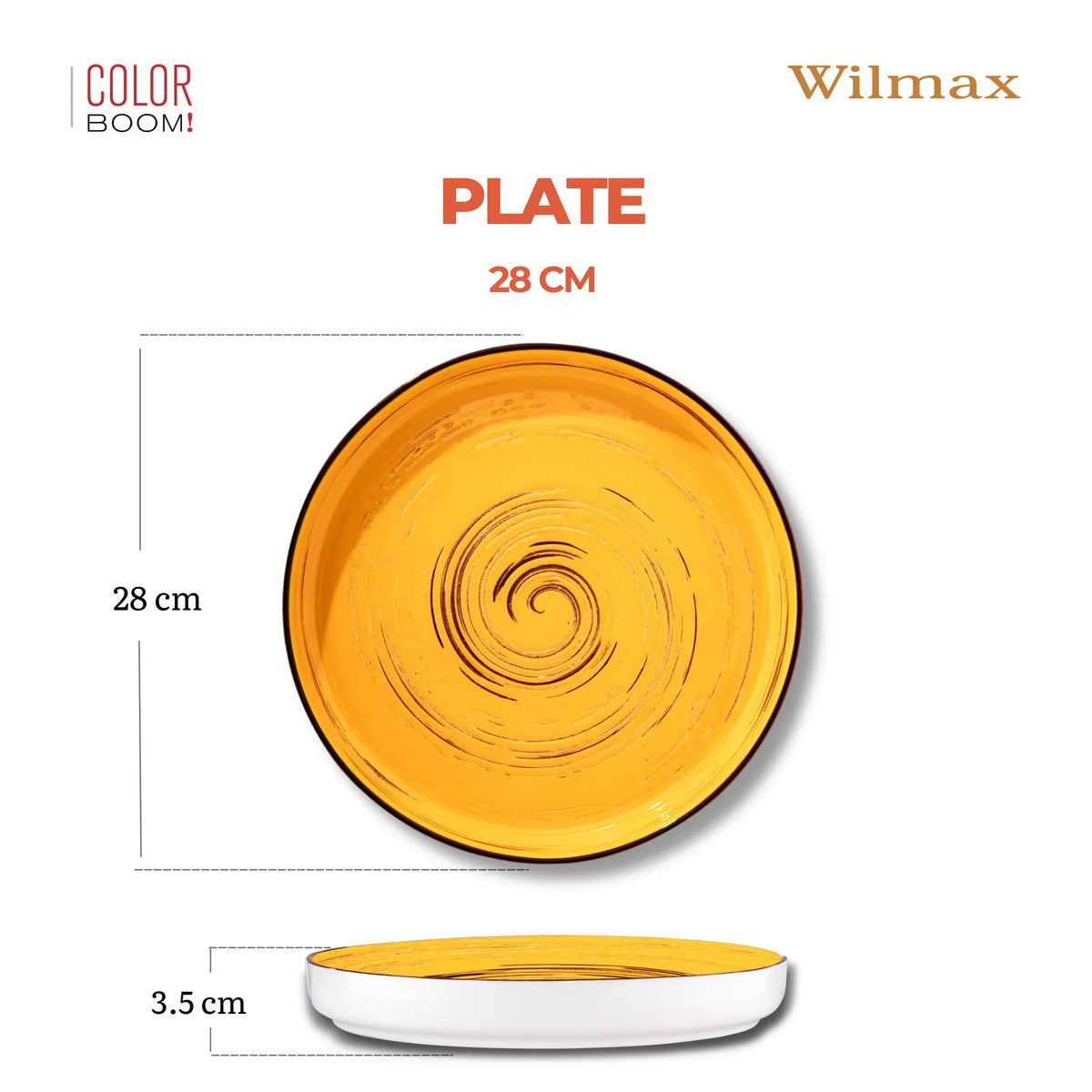 Wilmax England Porseleinen Bord Geel 28 cm ()