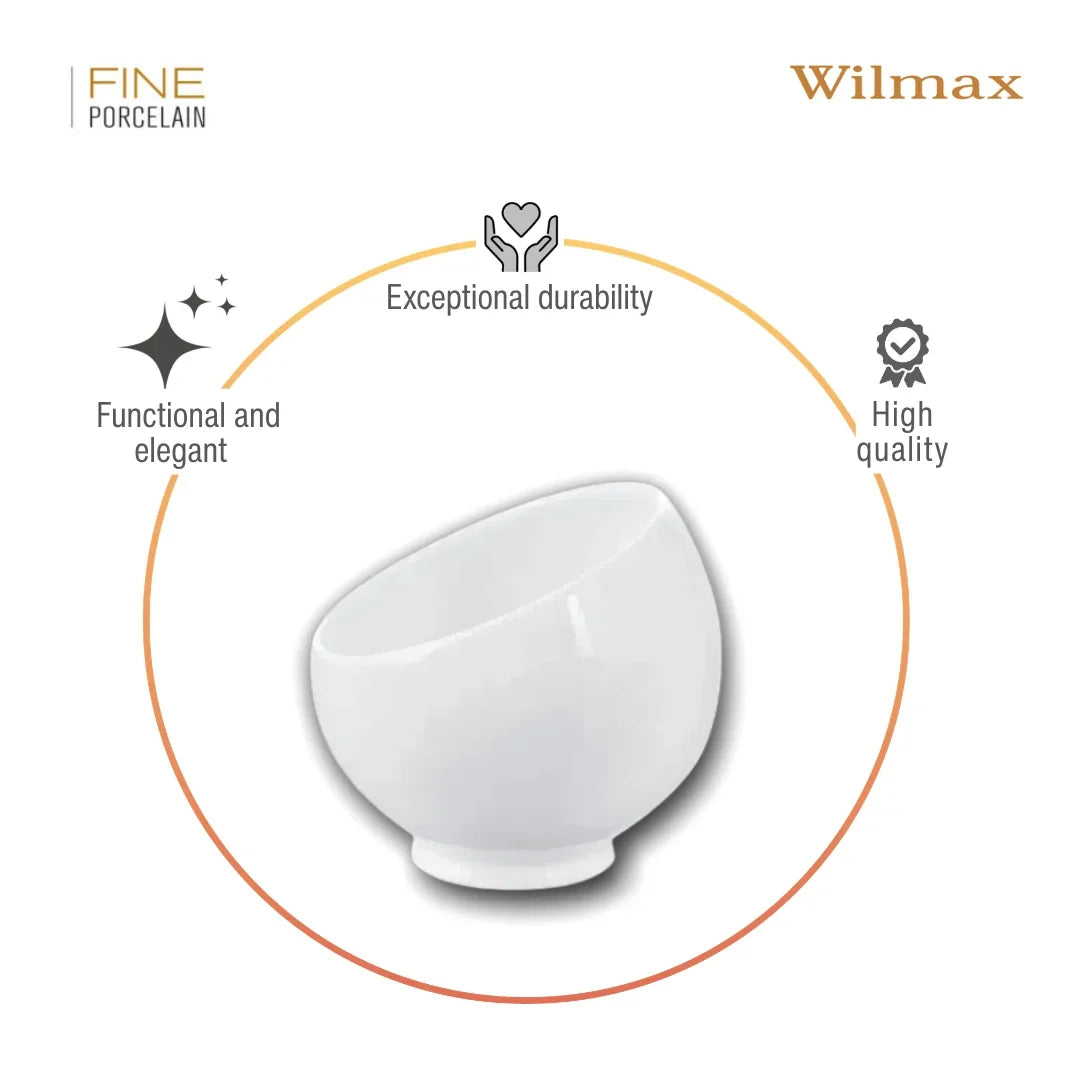 Wilmax Dessertschaaltjes Wit Porselein 8.5x9 cm set van 6