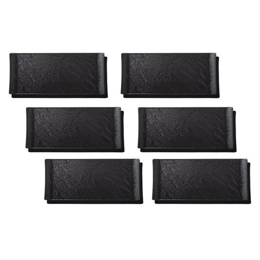 Wilmax Rectangular Dish 15x8cm 6pc Black WL-661101/A6