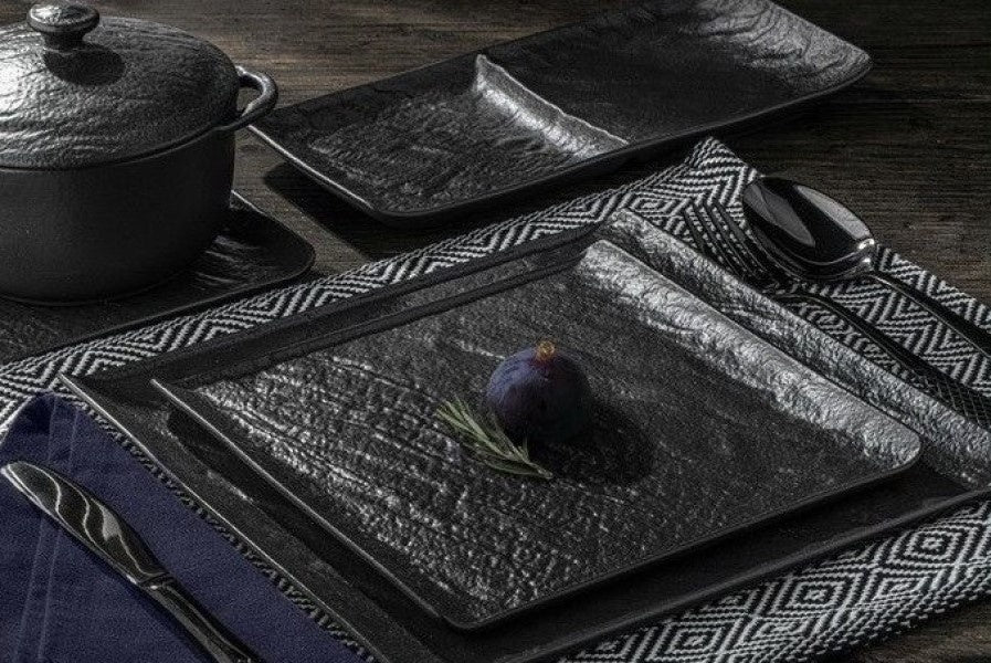 Wilmax Square Dish SlateStone Black 27x27 cm Set of 2