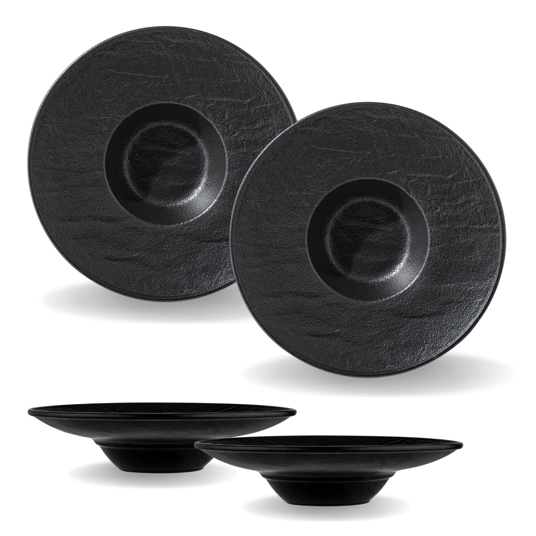 Wilmax Diep bord 27 cm 2 stuks SlateStone Zwart WL-661116/A2