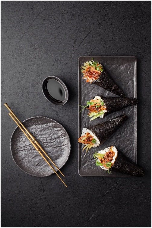 Wilmax Ovaler Teller 8 x 6 x 3 cm Schwarz WL-661117/A