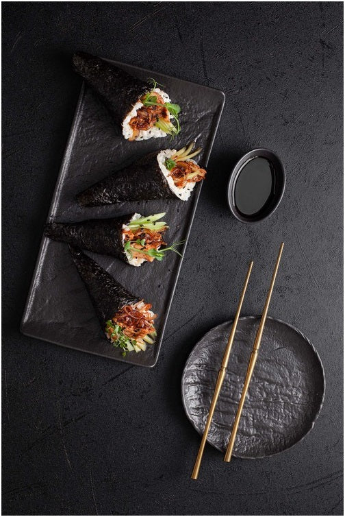 Wilmax Ovaler Teller 8 x 6 x 3 cm Schwarz WL-661117/A