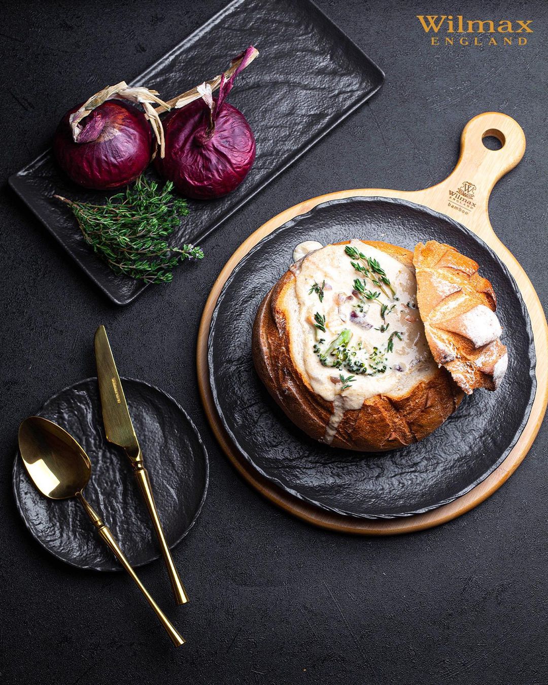 Wilmax SLEATSTONE Porzellanteller Schwarz Rund 23 cm WL-661125/A