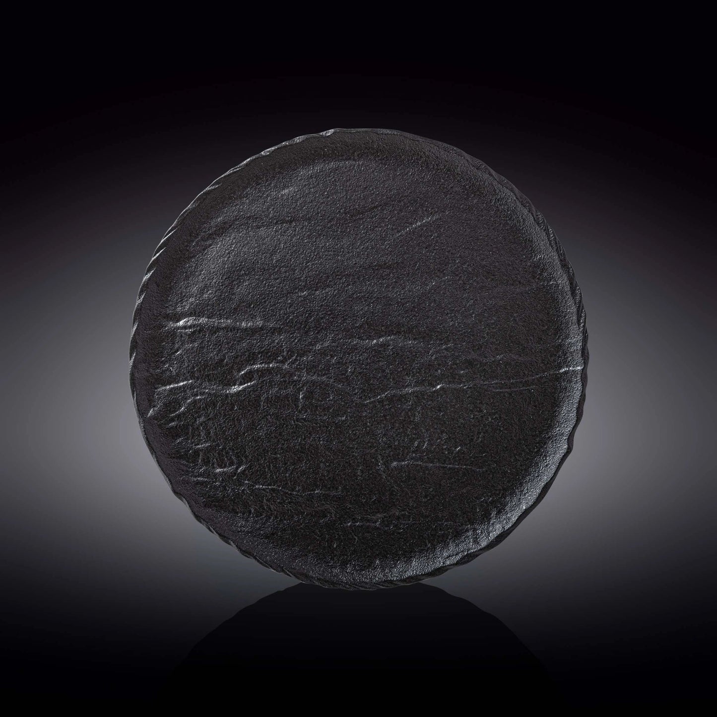 Wilmax Runde Porzellanteller Schwarz, 28 cm, 2er-Set – WL-661127/A2