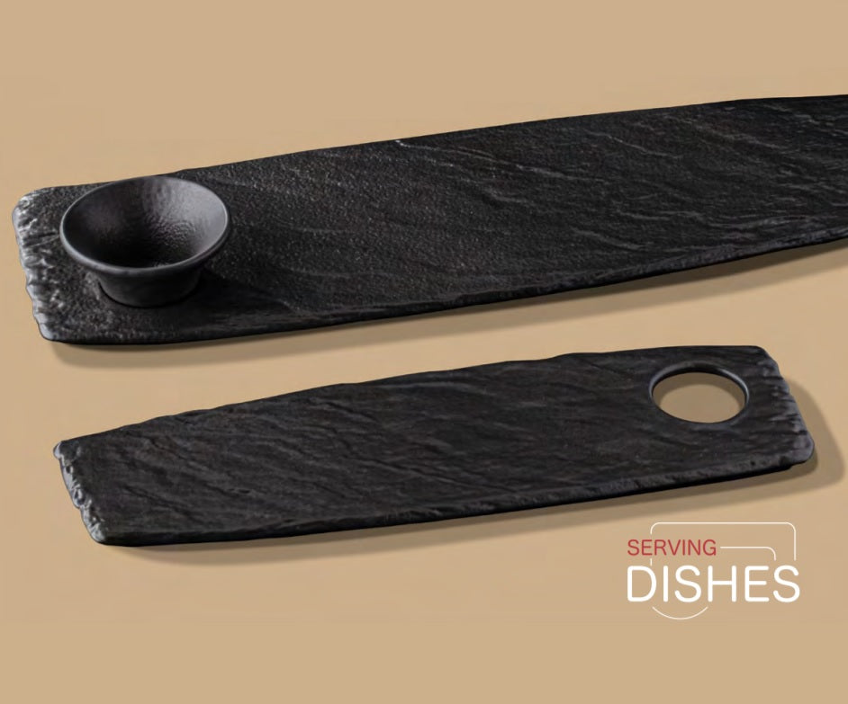 Wilmax - Servierplatte Schwarz - 42 x 13 cm - Kratzfest - WL-661133/A