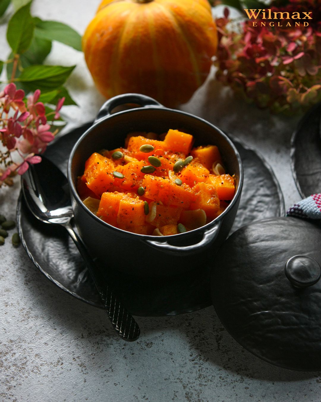 Wilmax Topf mit Deckel 600 ml SlateStone Porzellan WL-661140/A