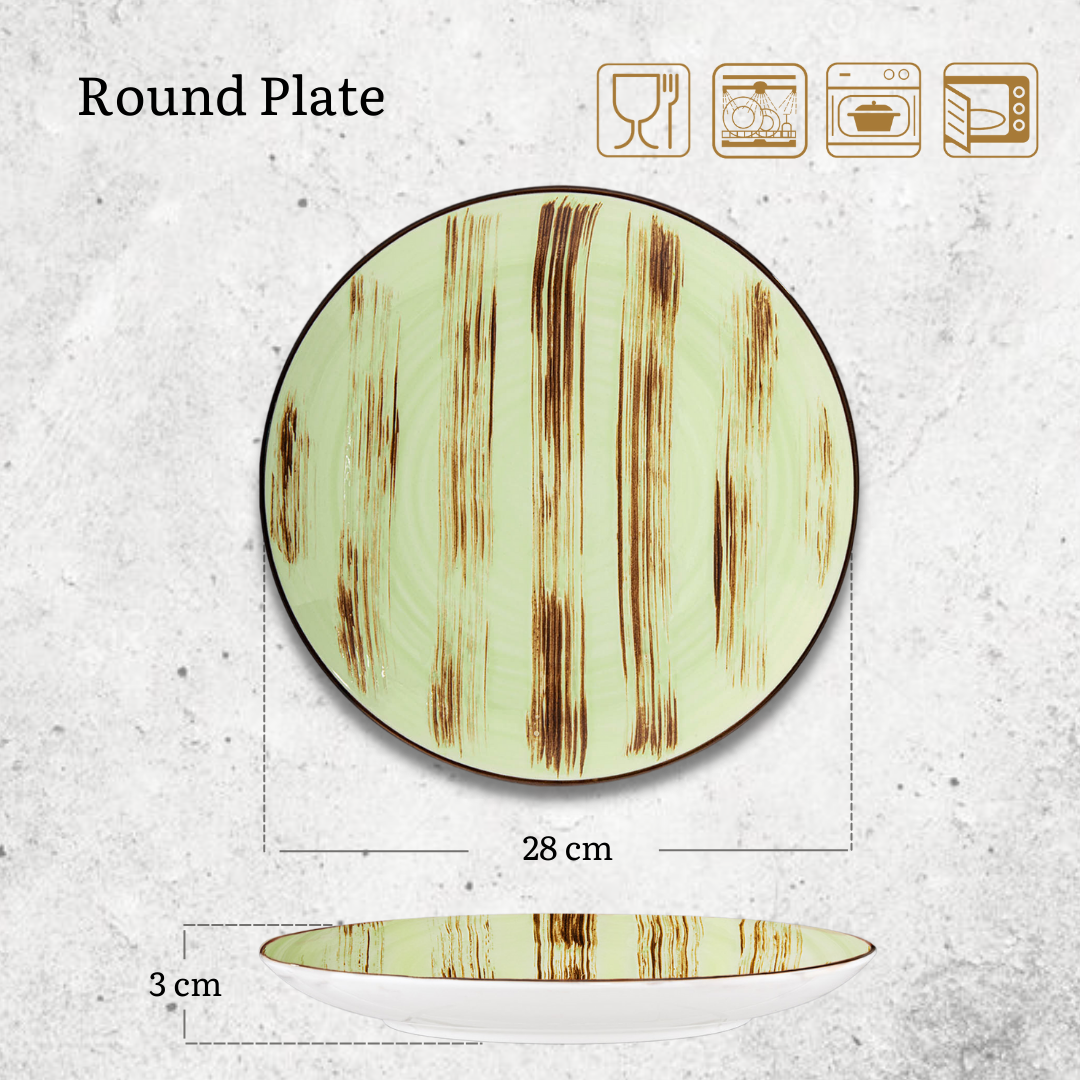 Wilmax Runde Teller Pistaziengrün 28 cm – Kratzfest & Stilvoll – WL-668116/A2