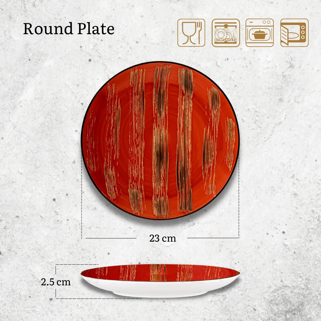 Wilmax Runde Platte 23 cm – Hochwertiges Porzellan in Rot – WL-668213/A