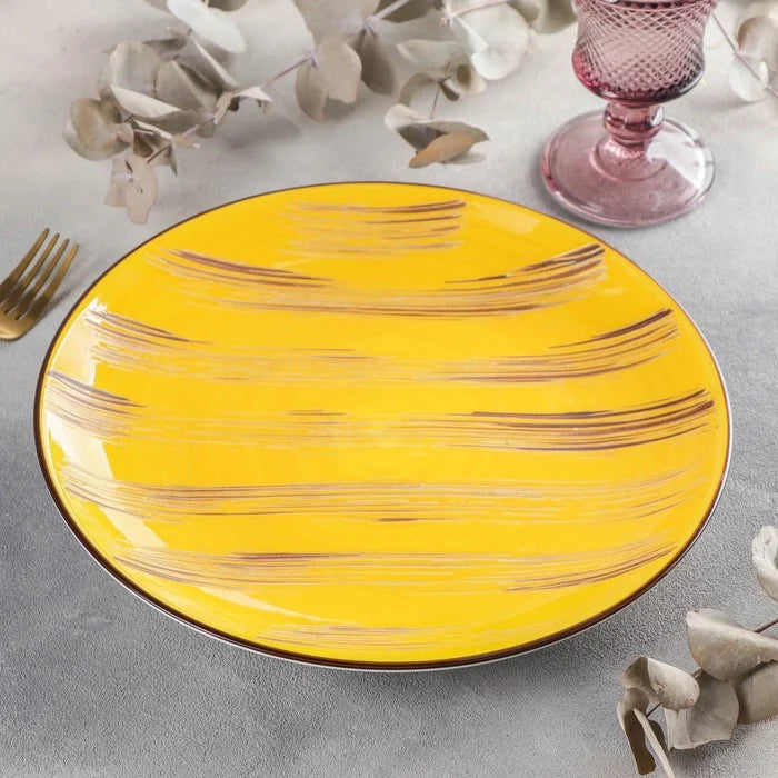 Wilmax Rundteller Set, 2-teilig, Gelb, 28 cm WL-668416/A2