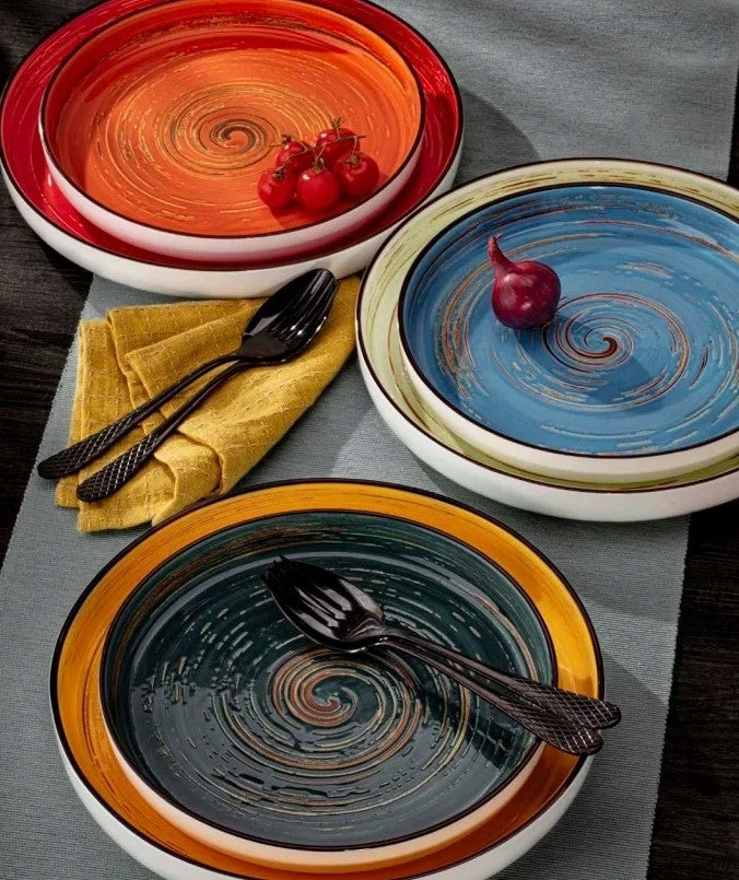 Wilmax Teller 23 cm – Runde Form mit hohem Rand – Spiral – Gelb – WL-669419/A2