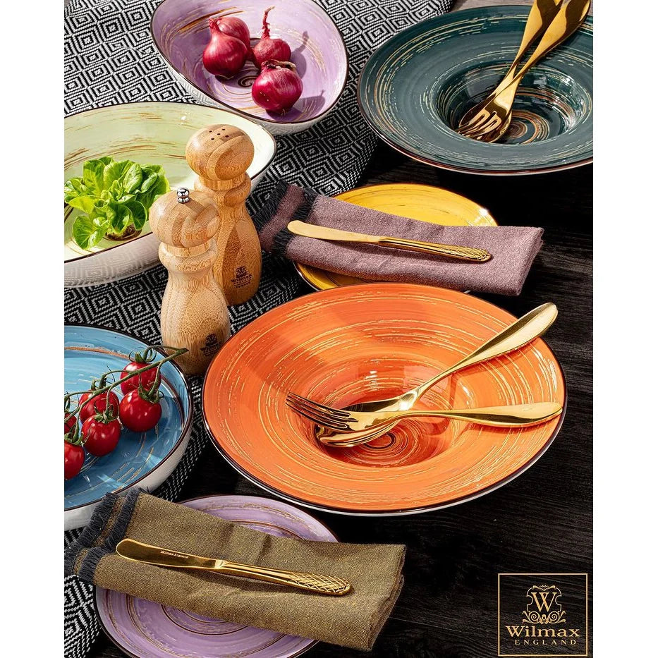 Wilmax Porzellanterteller rund tief 24 cm Pistazienfarbe WL-669125/A