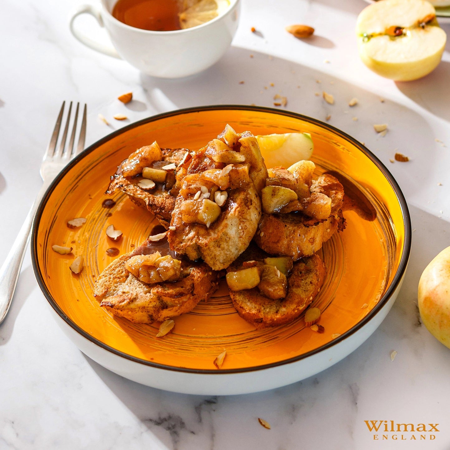 Wilmax Teller 23 cm – Runde Form mit hohem Rand – Spiral – Gelb – WL-669419/A2