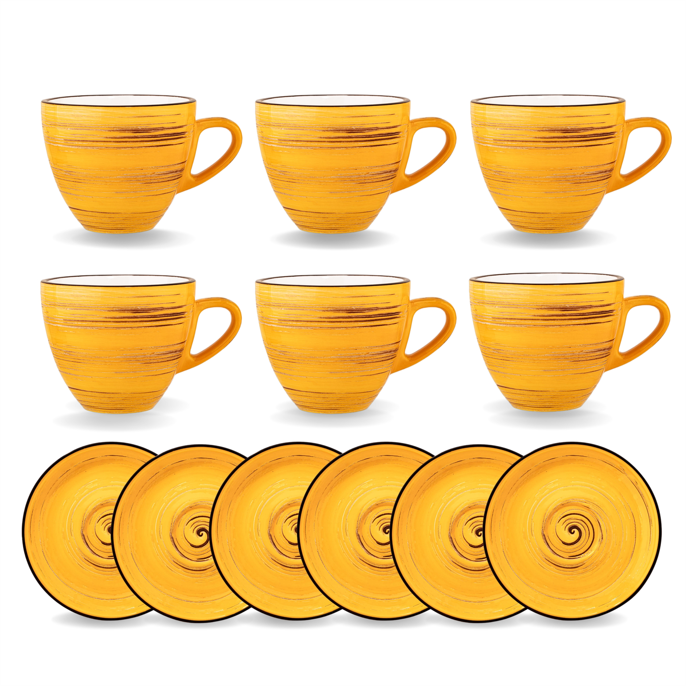 Wilmax Koffie Kopjes & Schotels Set 140 ml Gekleurd, 6-delig WL-669435/AB6