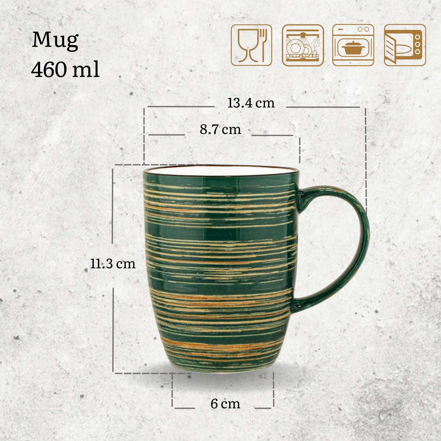 Wilmax England Mok Groen 460 ml Porselein WL-669537/A