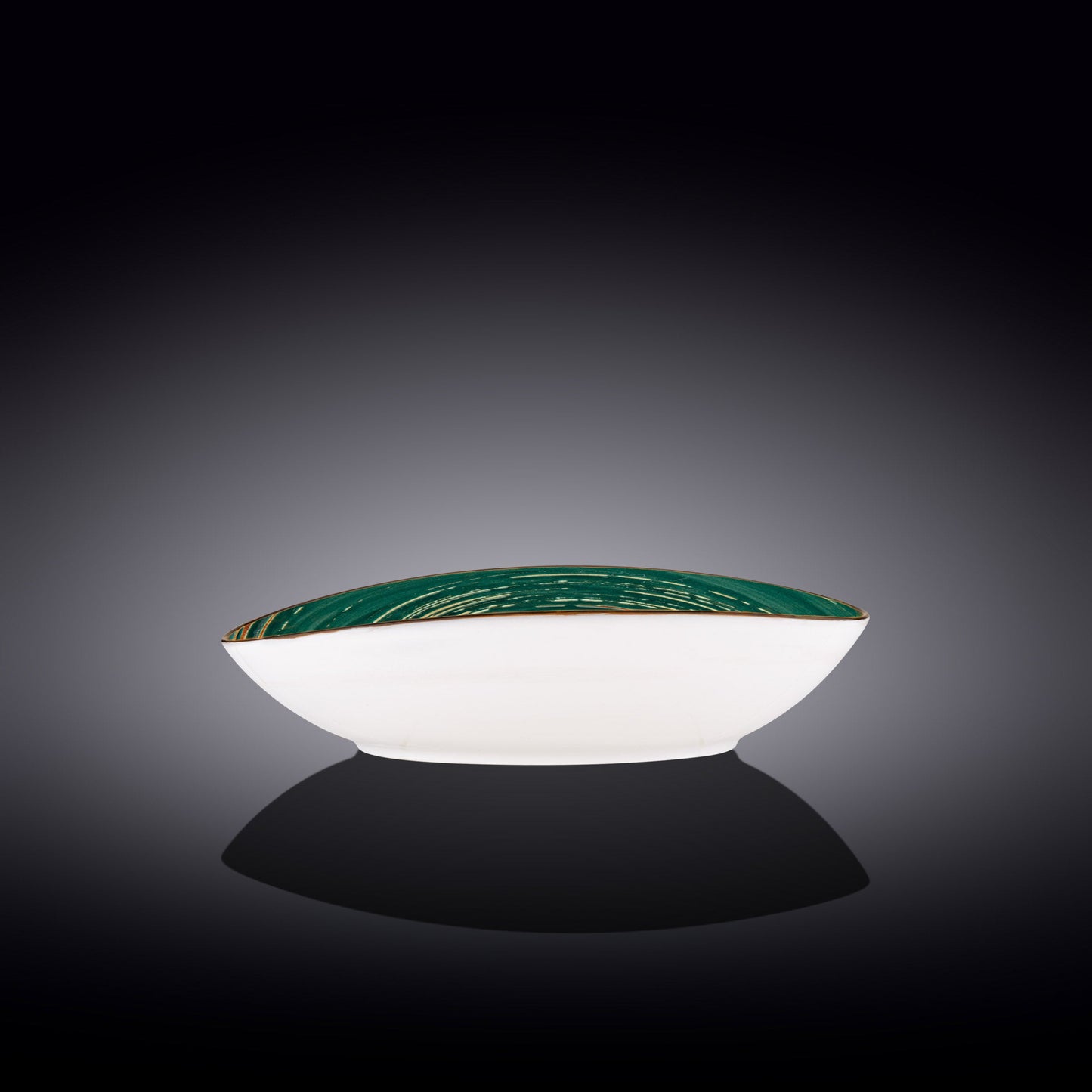 Wilmax Oval Salatschale 25 x 16,5 x 6 cm Porzellan grün – WL-669540/A