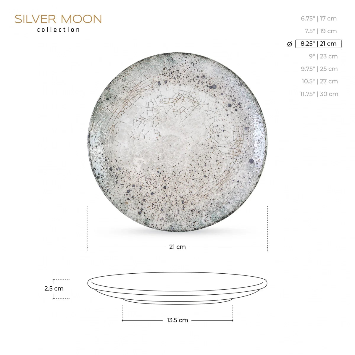 Wilmax Porzellan Speiseteller,2er Set 17 cm, Rund, mit stilvollem Muster – WL-671201/A2