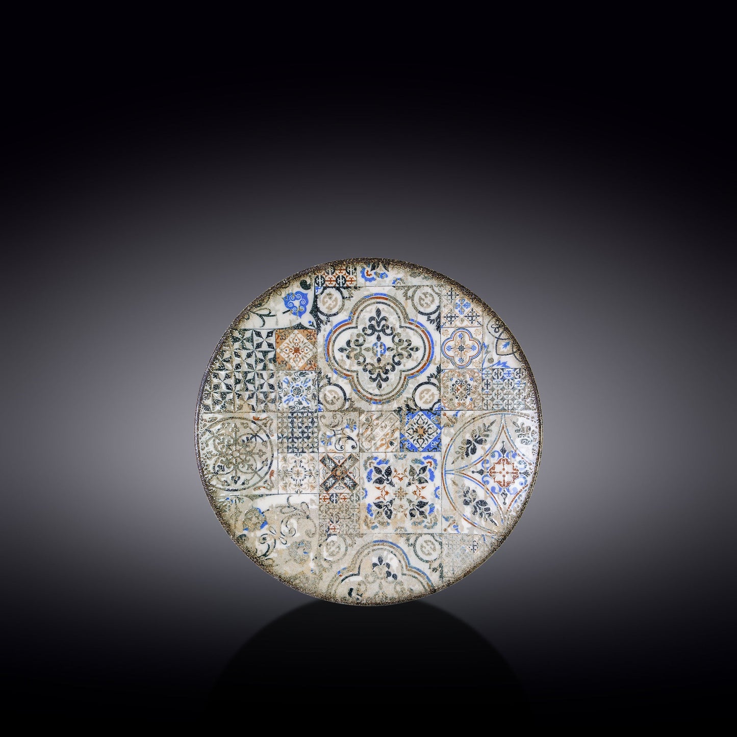 Wilmax Porzellan Dessertteller 2er Set, 17 cm, Rund, Vintage Mosaic Design – WL-671301/A2