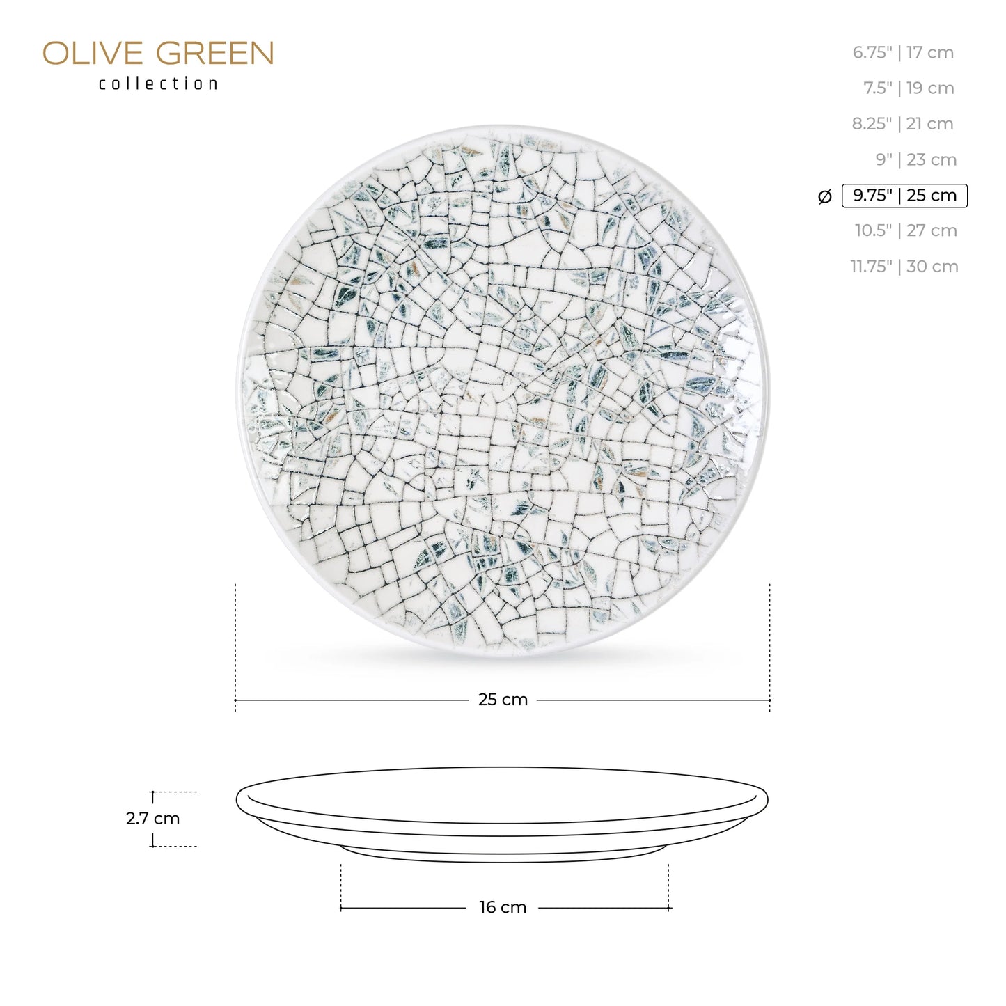 Wilmax Porzellanteller, flach, rund, 25 cm, WL-671505/A