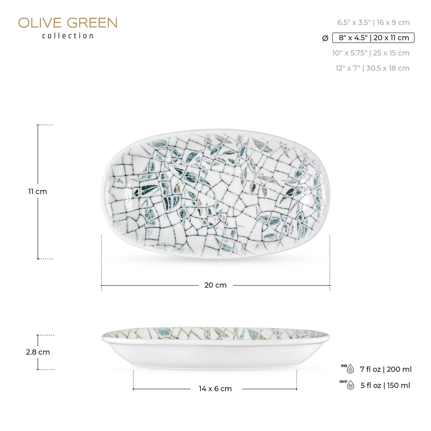 Wilmax England Flacher Coupe Ellipsenteller,2er Set, 20 x 11 cm, Porzellan, WL-671542/A2