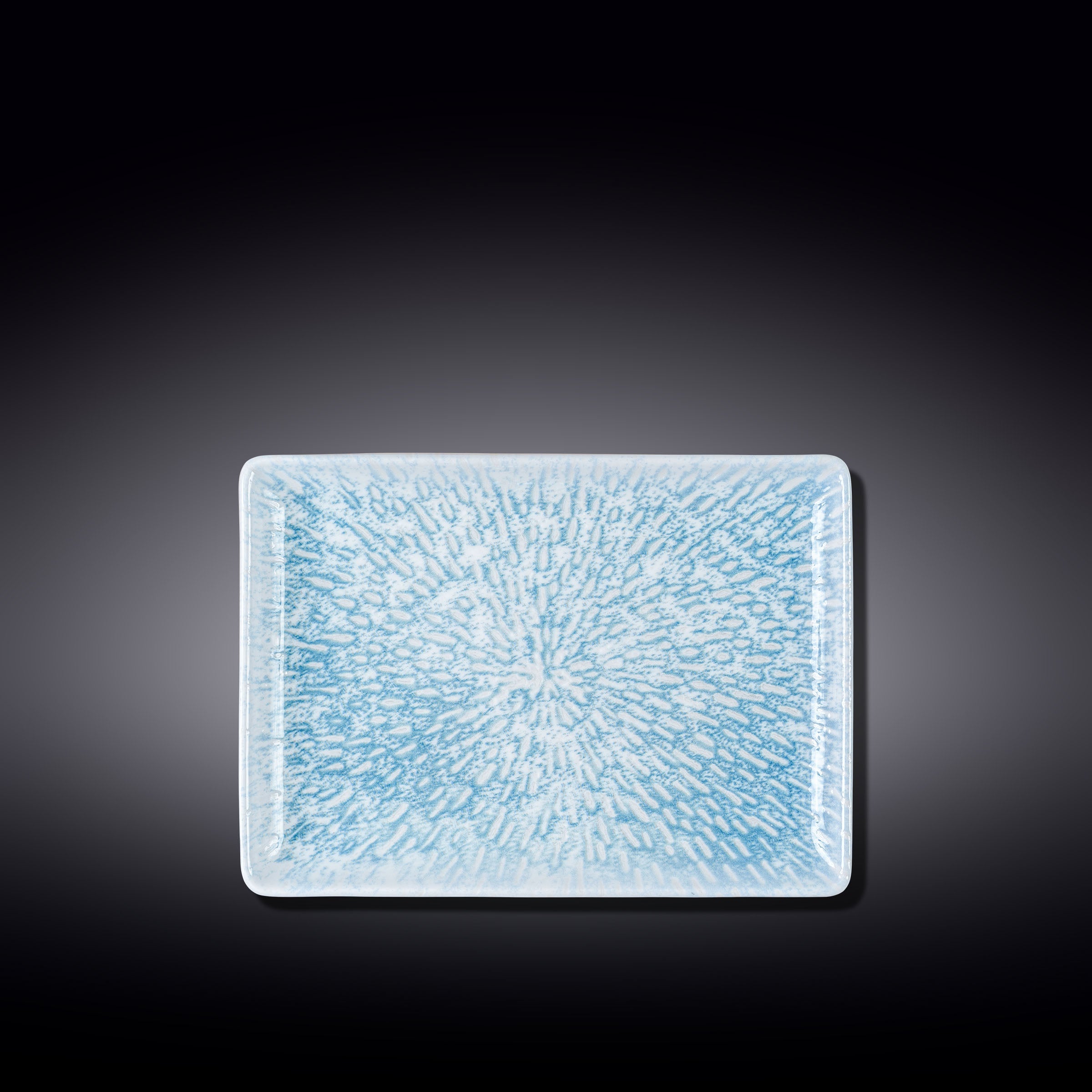 Wilmax Flache rechteckige Porzellanplatte, 23.5 x 17 cm, Grafikdekor, WL-671651/A2