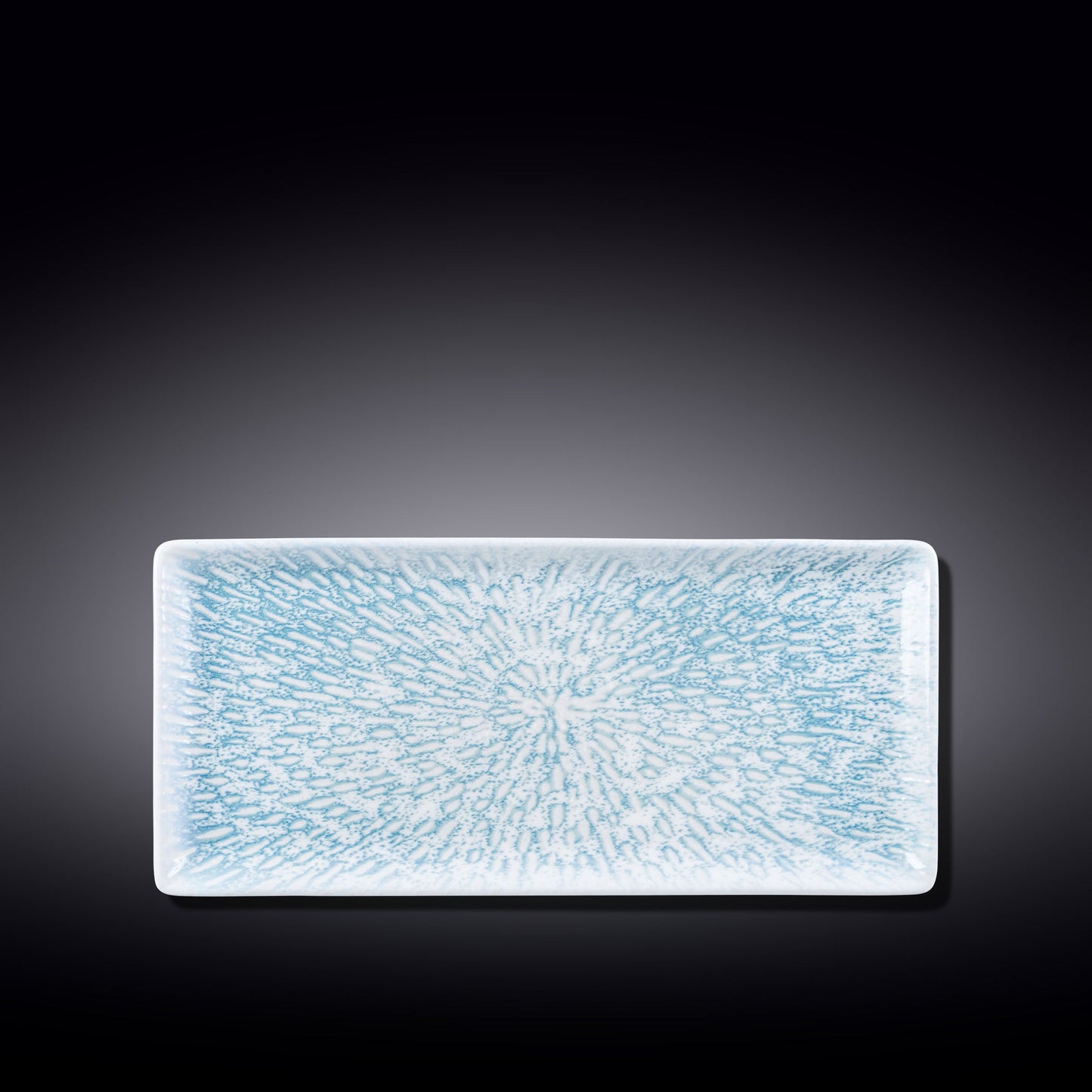 Wilmax Flache rechteckige Porzellanplatte, 33 x 15 cm, Grafikdekor, WL-671653/A