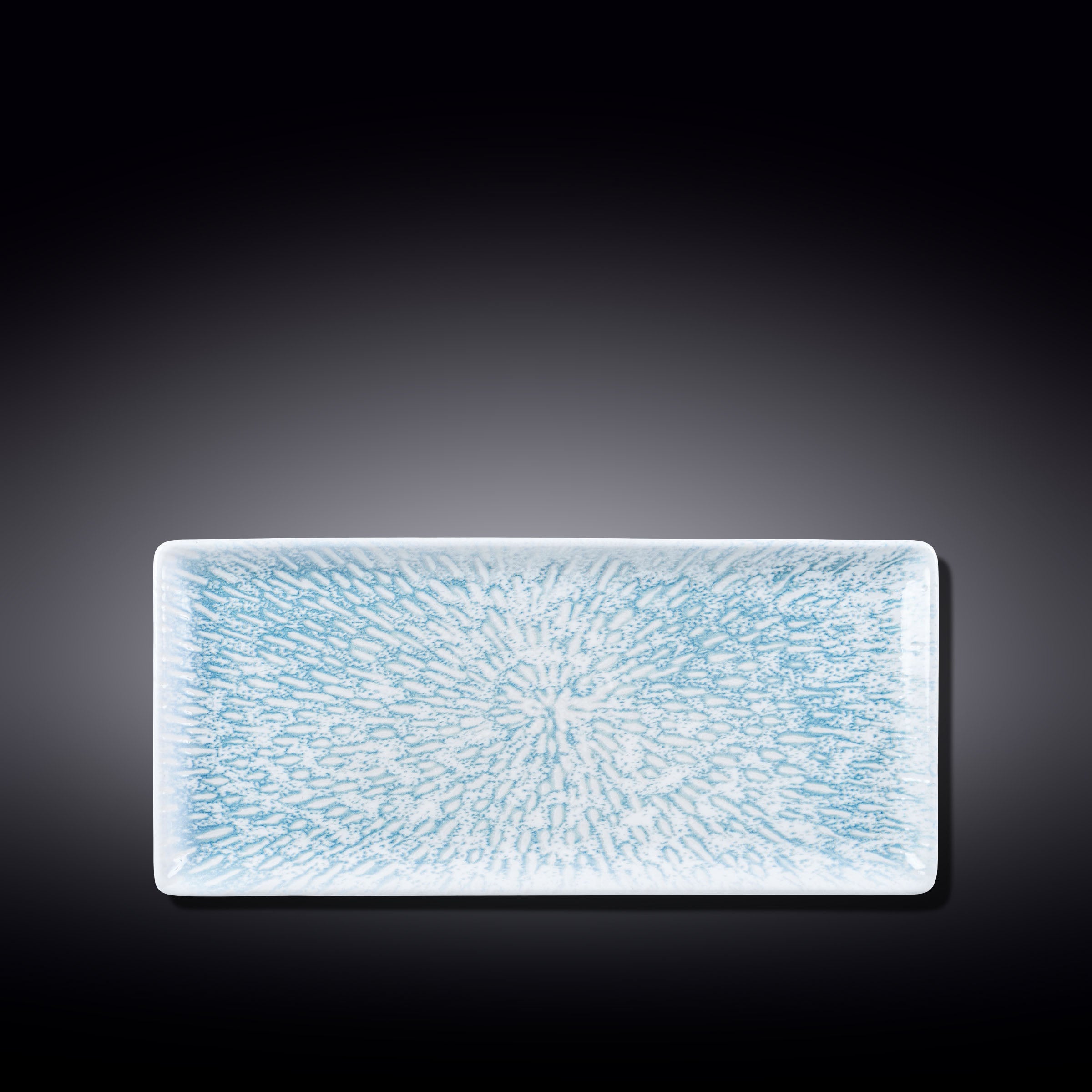 Wilmax Flache rechteckige Porzellanplatte, 33 x 15 cm, Grafikdekor, WL-671653/A