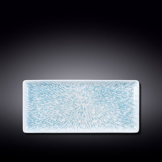 Wilmax Flache rechteckige Porzellanplatte, 33 x 15 cm, Grafikdekor, WL-671653/A