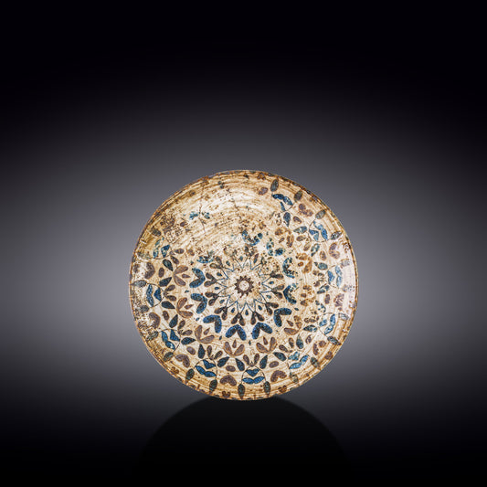 Wilmax Flacher Coupe Teller aus Porzellan, rund, 17 cm, Grafikdekor, WL-671901/A