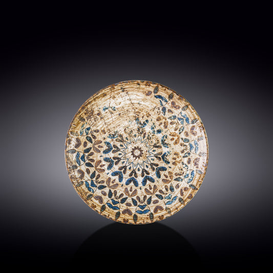 Wilmax Plat Coupe Bord van Porselein, 2-Delige Set, Rond, 21 cm, Grafisch Decor, WL-671903/A2