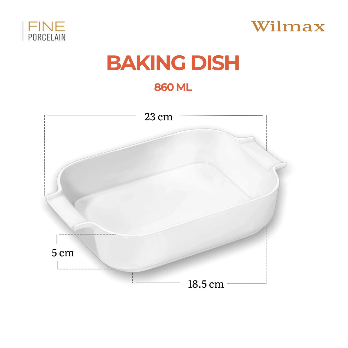 Wilmax England Ovenschaal Porselein Wit 860 ml