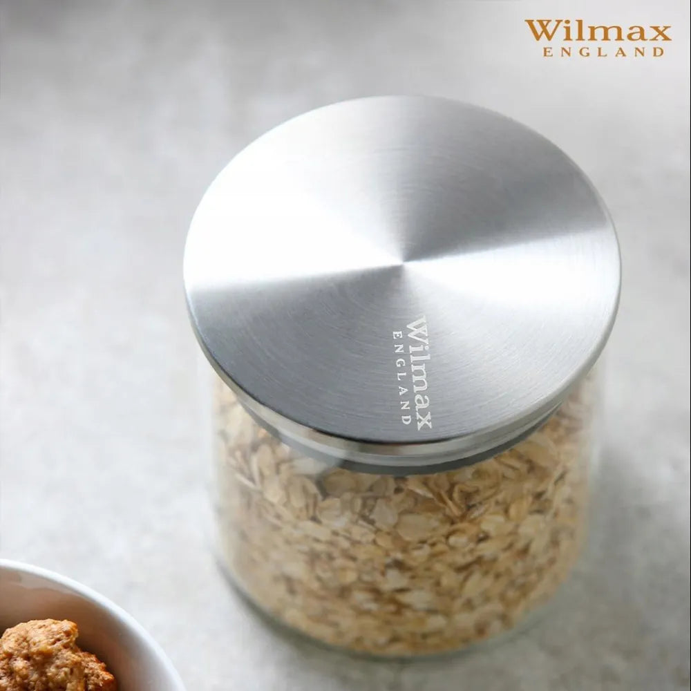 Wilmax Voorraadpot 600 ml met RVS Deksel - Transparant