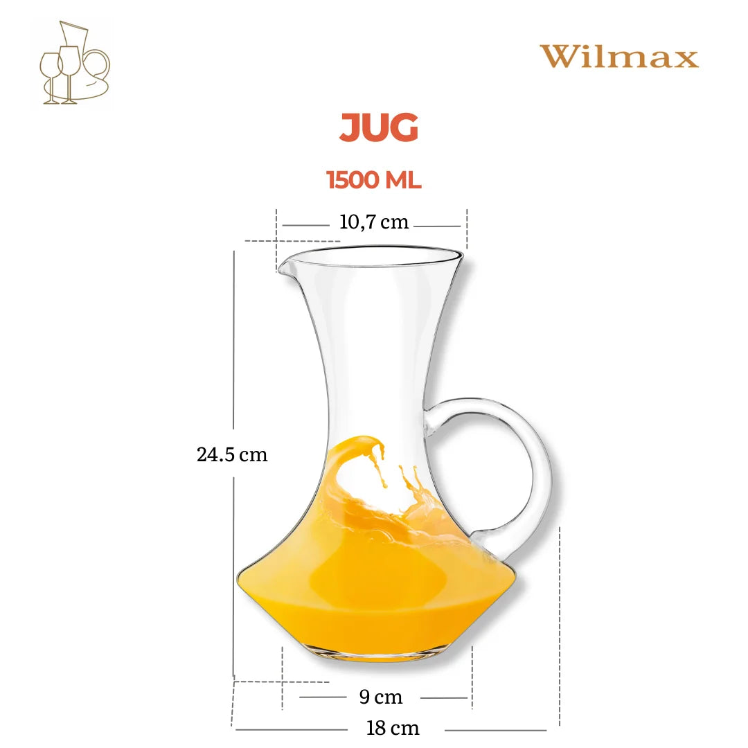 Wilmax England Karaf 1500ml Kristalglas Transparant