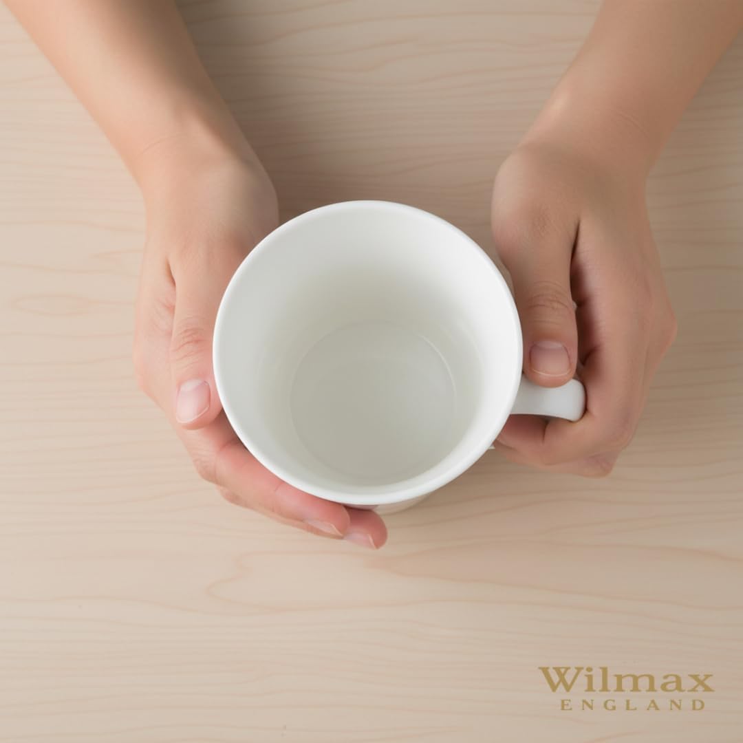 Wilmax Kopjes 380 ml Wit Porselein 2-delige set A2