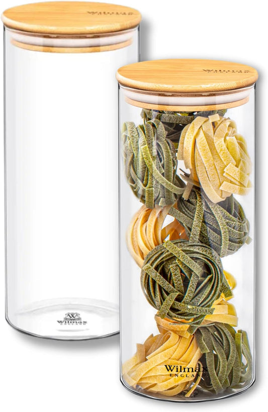 Wilmax Vorratsglas mit Deckel, 1500 ml, 2er Set, WL-888507/A2