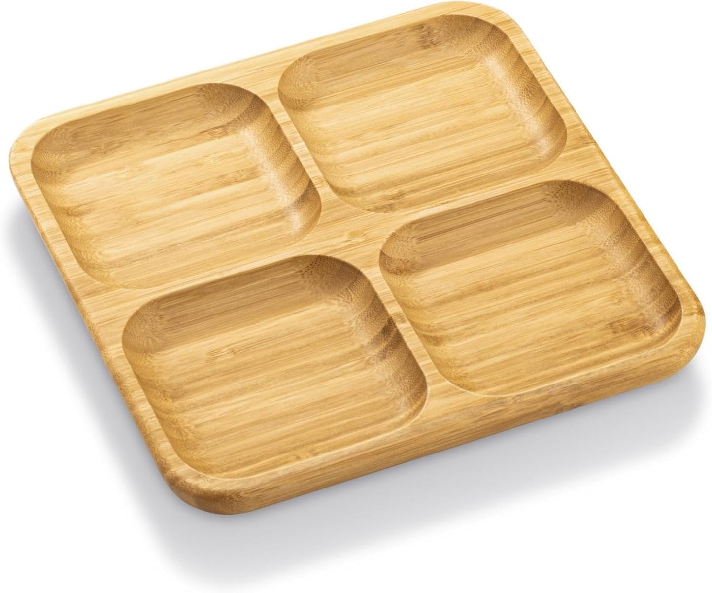 Wilmax Bamboe Schaal 2 Vakken 22x22 cm Natuur WL-771220/A