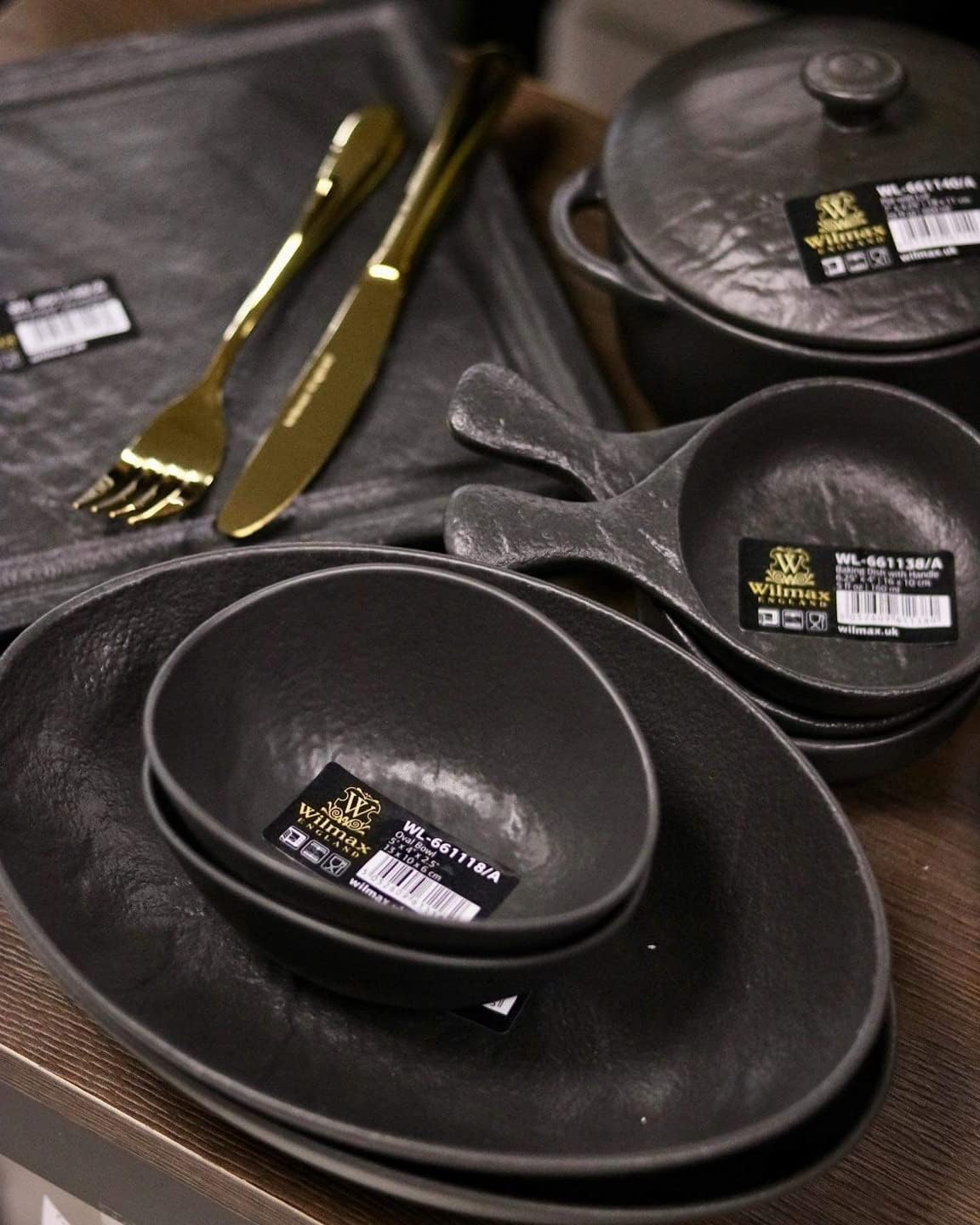 Wilmax SlateStone Oval Bowl Porzellan in Schwarz WL-661119/A