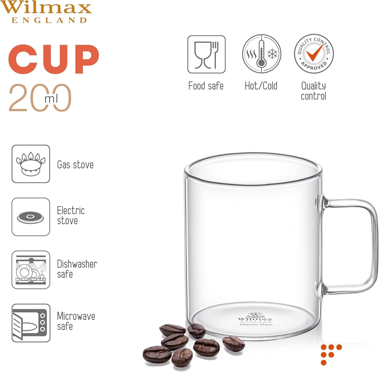 Wilmax Tableware of Borosilicate Glass, Bamboo & Porcelain