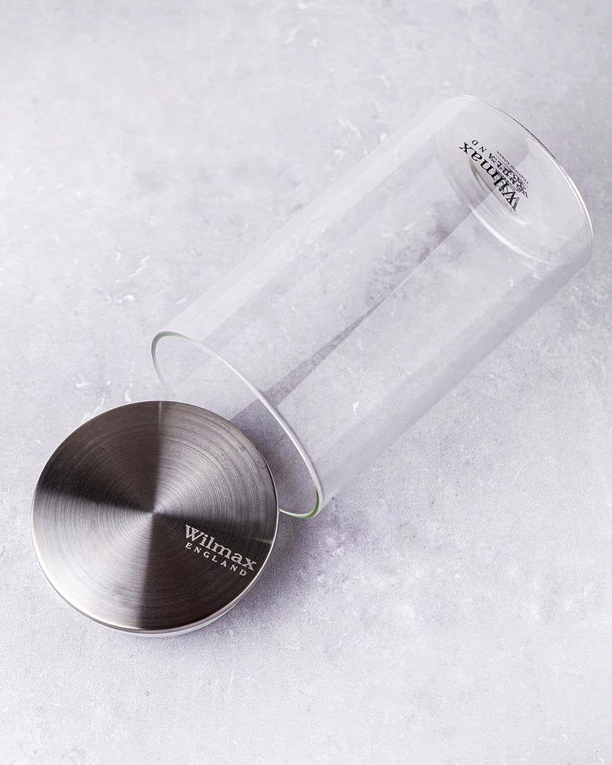 Wilmax Storage Jar 1300 ml with Stainless Steel Lid Transparent