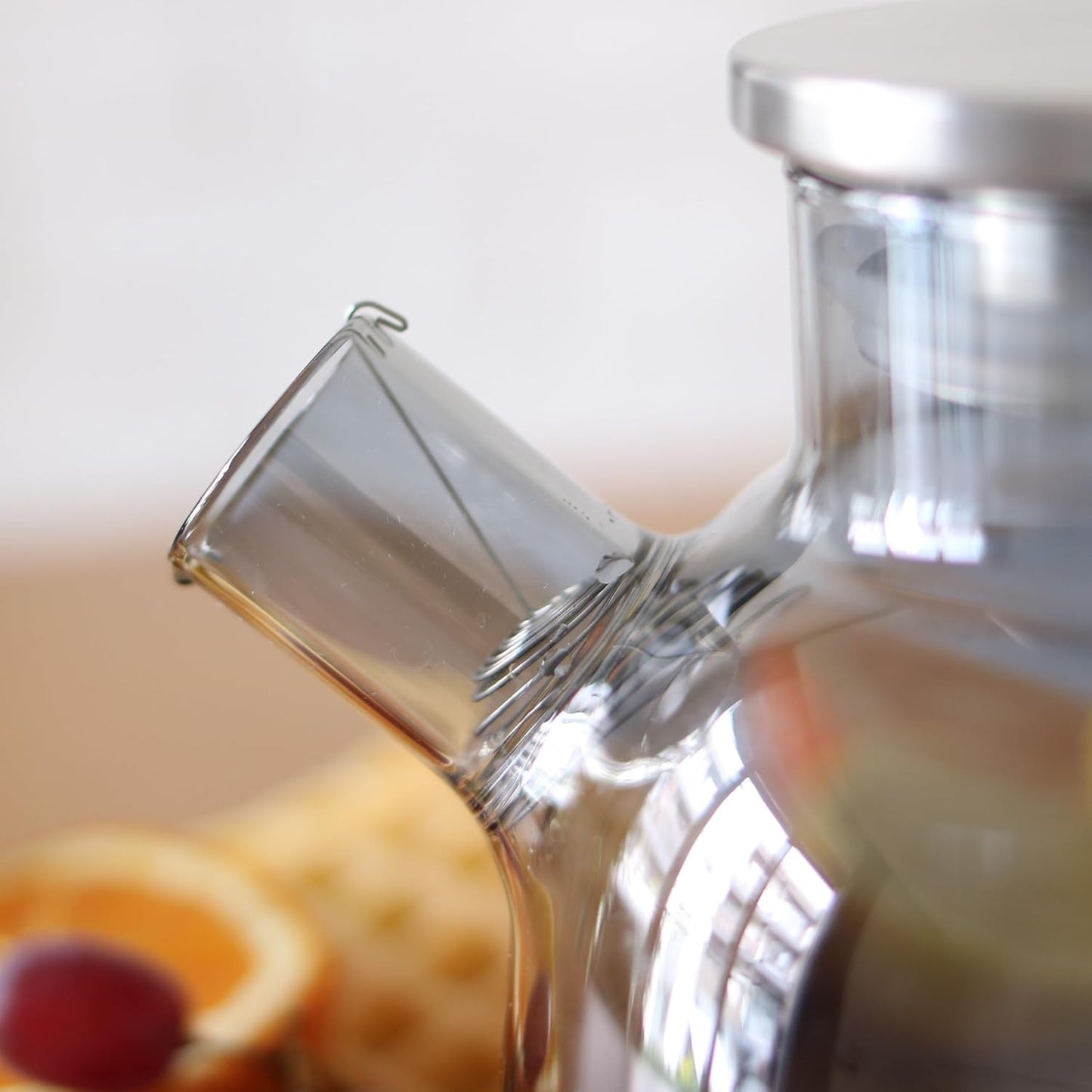 Wilmax Thermo Glas Teekanne 950 ml mit Edelstahl-Deckel WL-888810002/A