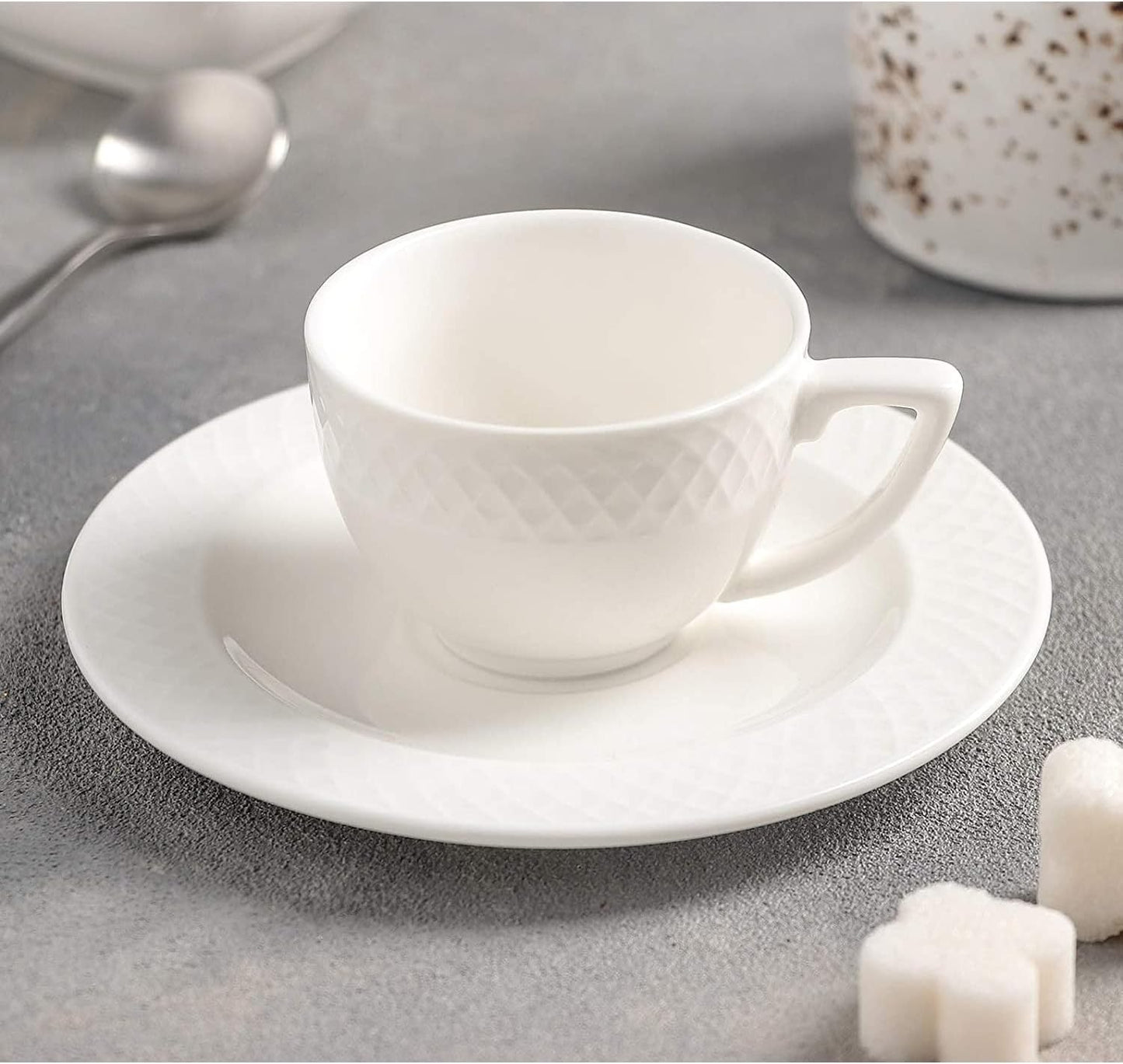 Wilmax Cup and Saucer 90 White Porcelain WL-880101400/AB
