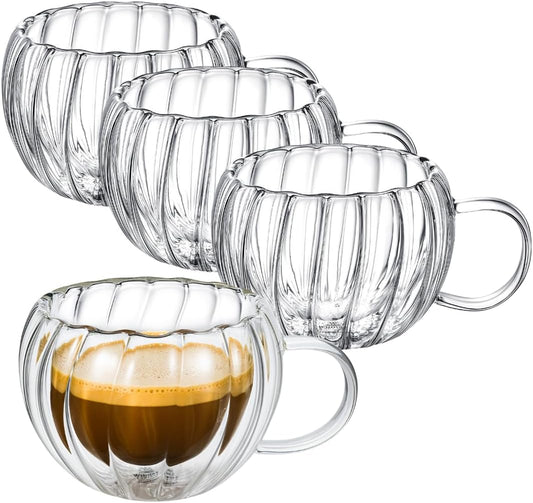 Wilmax Doppelwandige Tassen 4er Set 300 ml Thermoglas WL-888411/A4