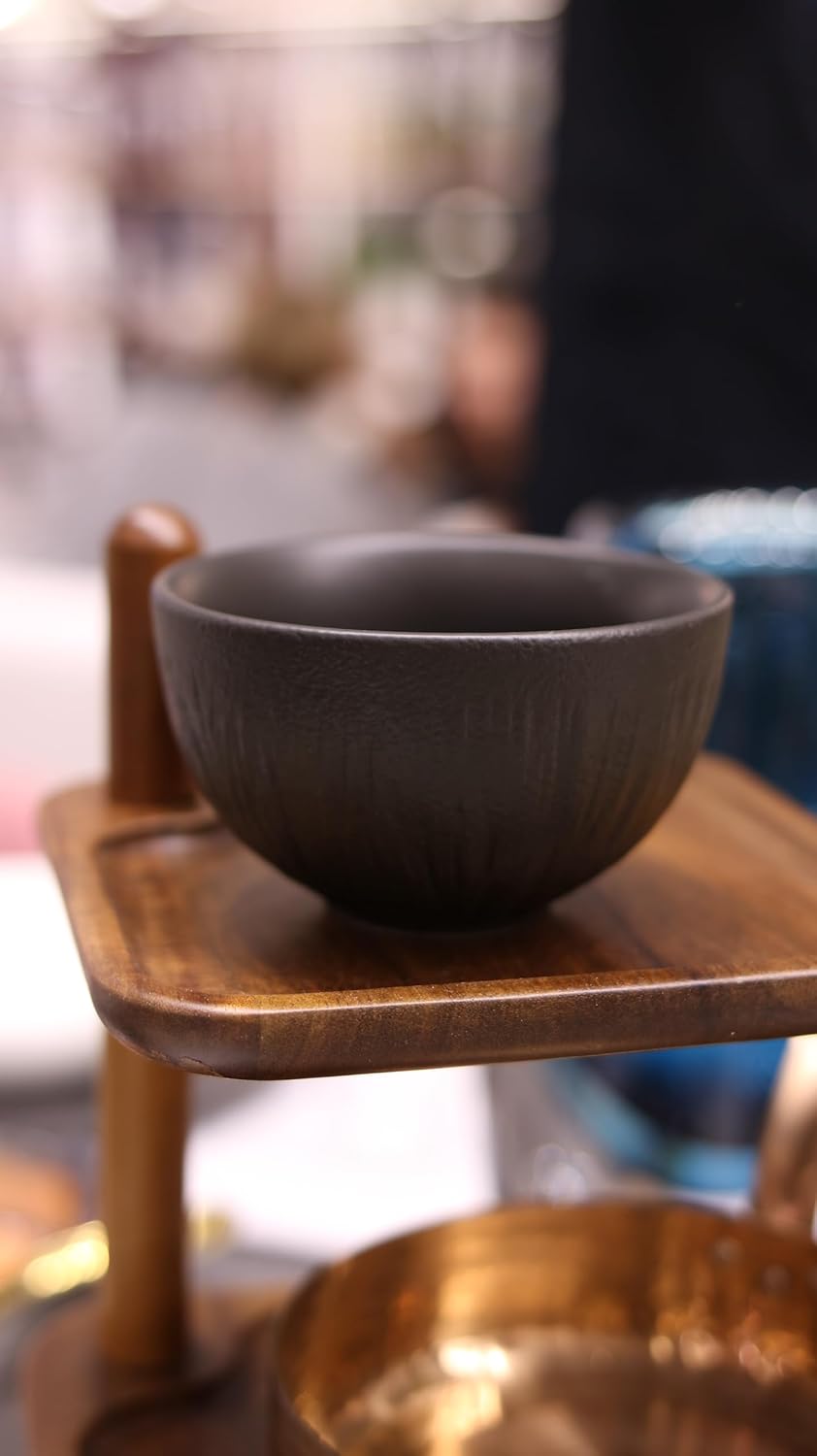 Wilmax Schalen Set 2er Schwarz 250 ml Porzellan Salatschüssel Müslischale WL-664115/A2