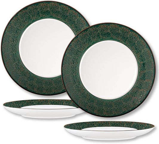 Wilmax Bord 20 cm Groen Porselein Set van 2 WL-667512/A2