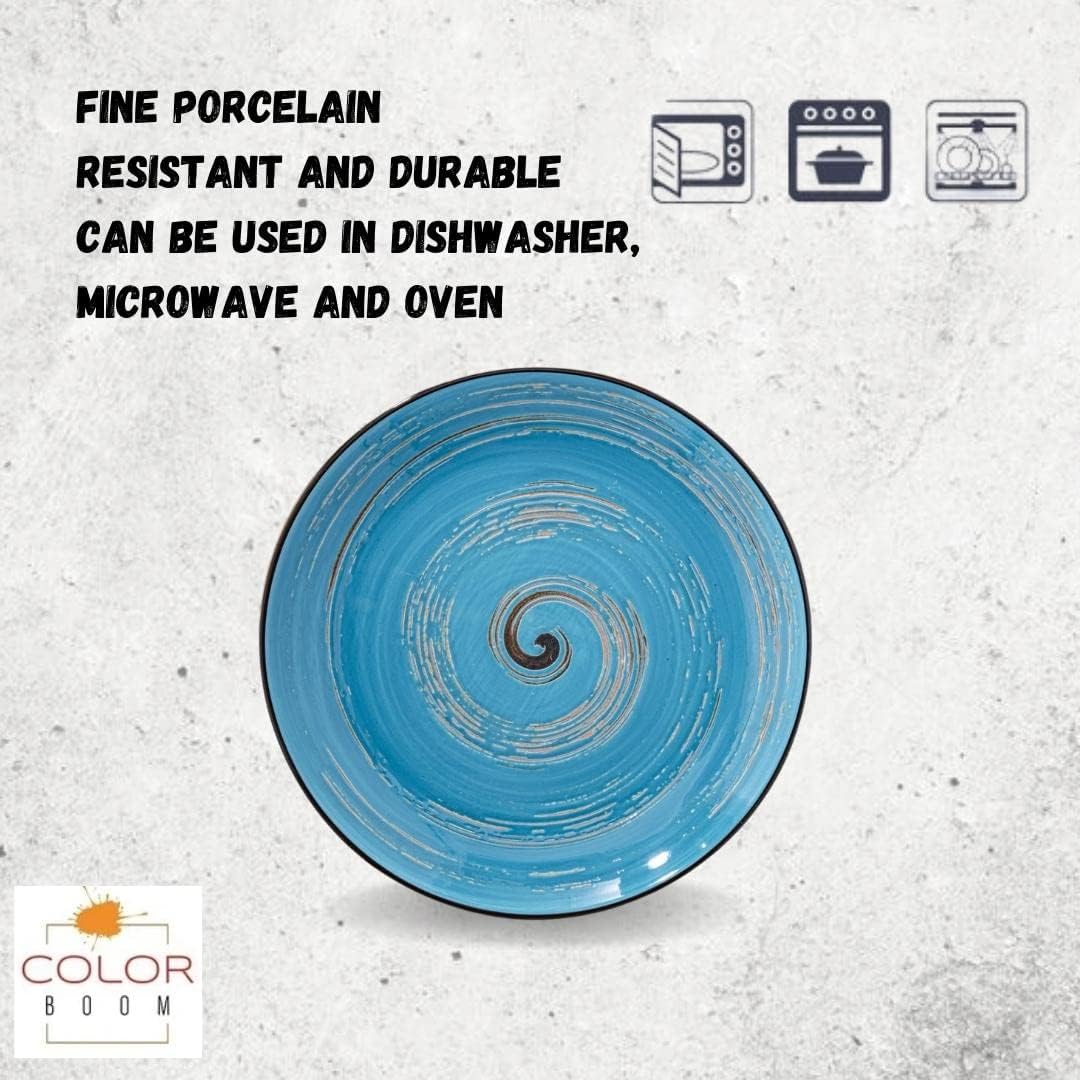 Wilmax Spiral Teller 20 cm aus Porzellan, Blau – WL-669612/A