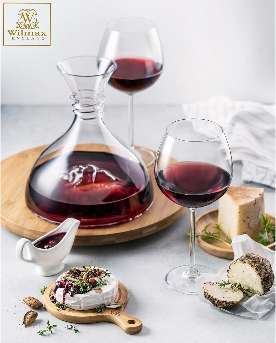 Wilmax Dekanter, 1500 ml, mundgeblasen, elegantes Design, WL-888368/1C